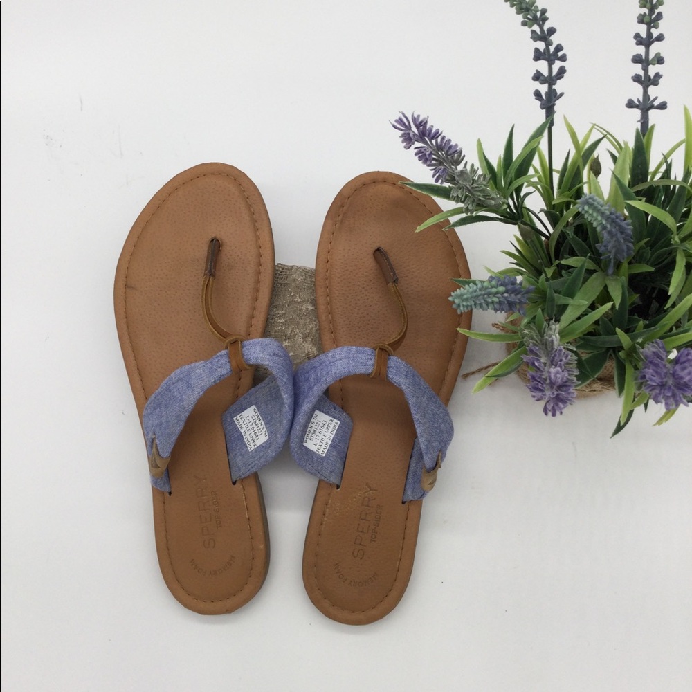 Sperry Cotton Jean Material Flip Flops